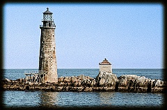 Graves Lighthouse in Boston Harbor -Gritty Look